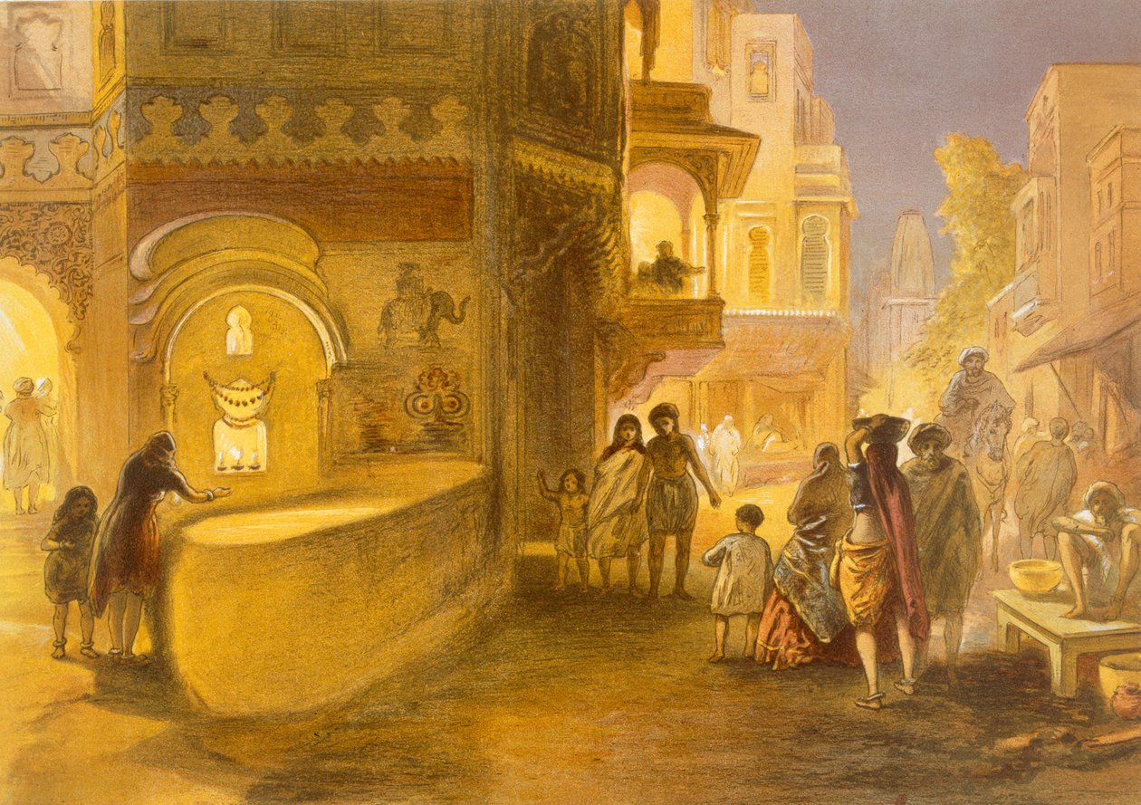 The Dewali eller Festival of Lamps, från "India Ancient and Modern", 1867 av William Crimea Simpson