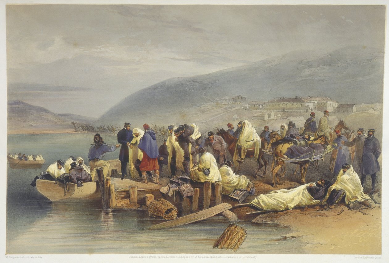 The Embarkation of the Sick at Balaklava, skylt från 