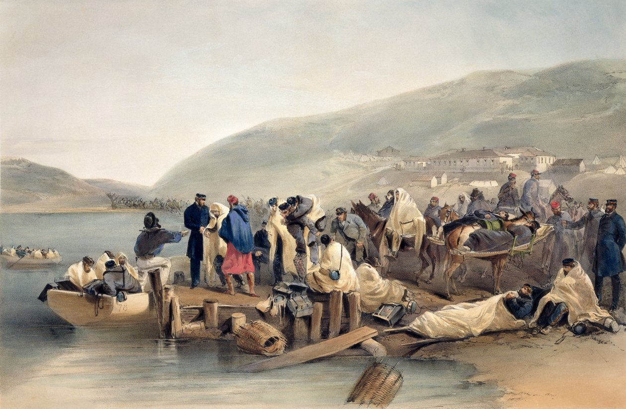 The Embarkation of the Sick at Balaklava, skylt från 