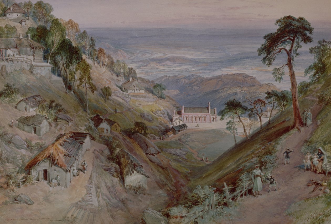 The Plains, Landour Church, Mussoorie, 1884 swed av William Crimea Simpson
