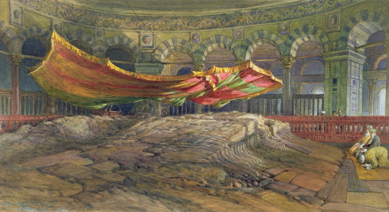 Sakrah eller heliga klippan, Jerusalem, 1876 (wc) av William Crimea Simpson