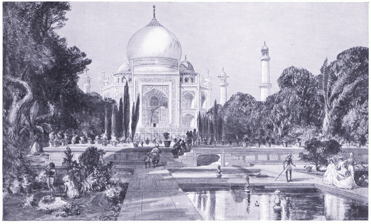 Taj Mahal i Agra, som den såg ut 1864 av William Crimea Simpson