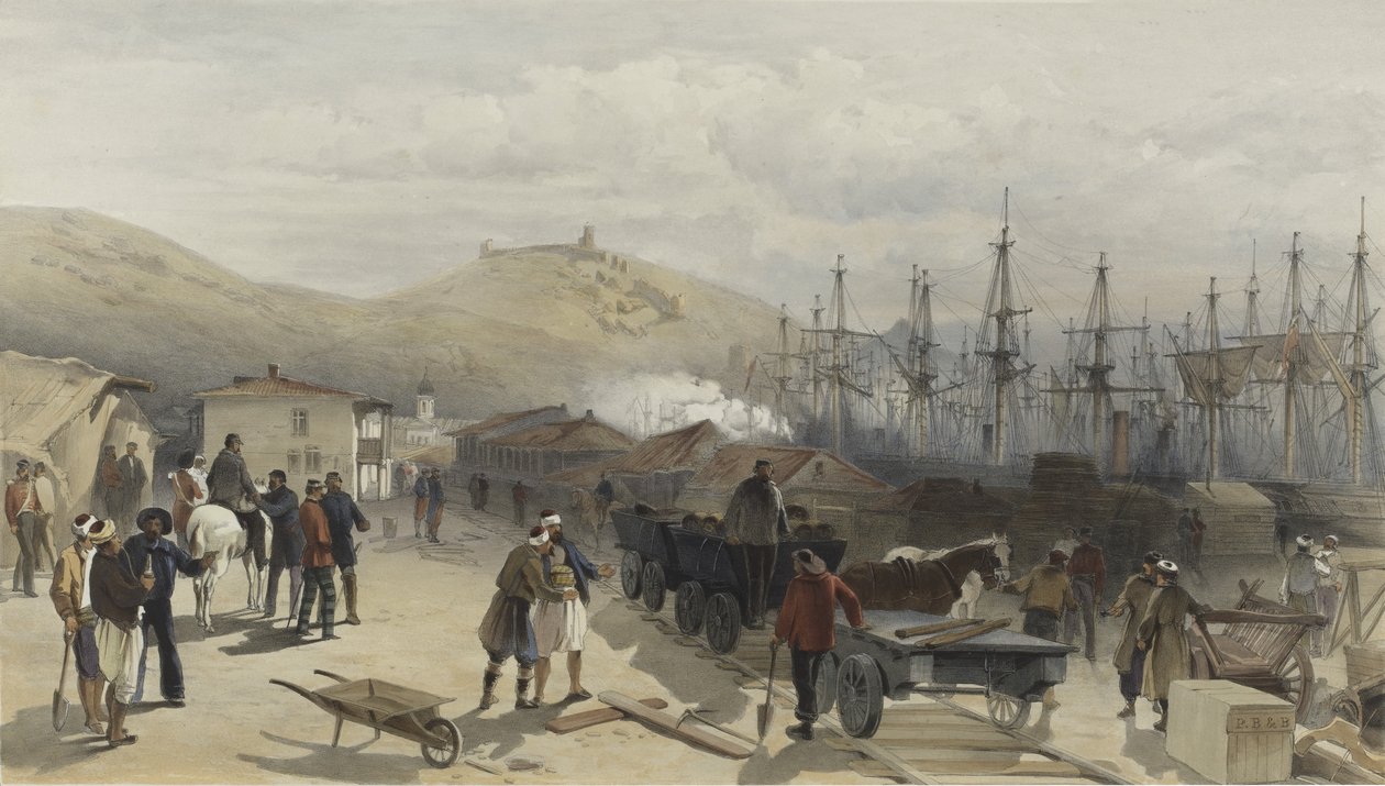 Järnvägen vid Balaklava i söderläge, 1855 av William Crimea Simpson