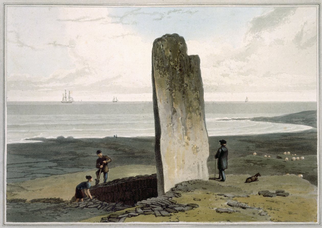 Druidical Stone at Strather nära Barvas, Isle of Lewis, från volym IV av 