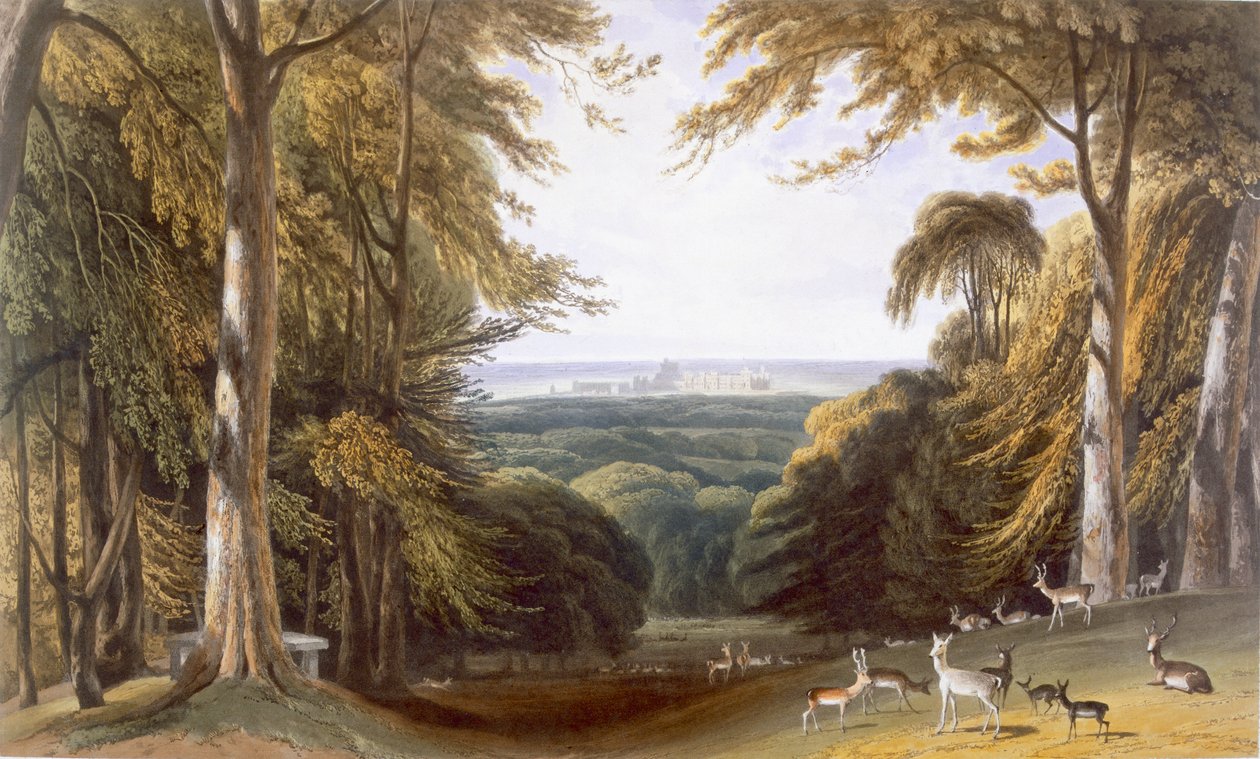 Glen i Windsor Park nära Bishops Gate, från "Views of Windsor, Eton and Virginia Water", ca 1827-30 av William Daniell