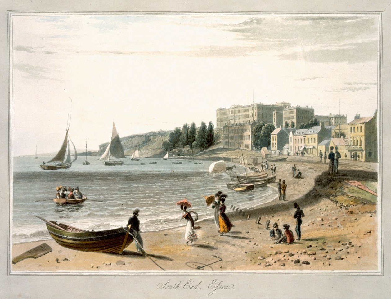 Southend, från "A Voyage Around Great Britain Undertaken between the Years 1814 and 1825" publicerad 1829 av William Daniell