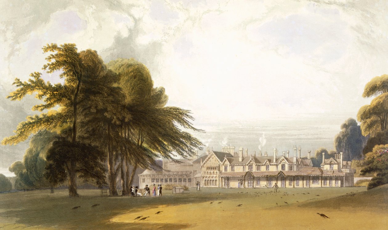 Windsor Park: Royal Lodge, från "Views of Windsor, Eton and Virginia Water", ca 1827-30 av William Daniell