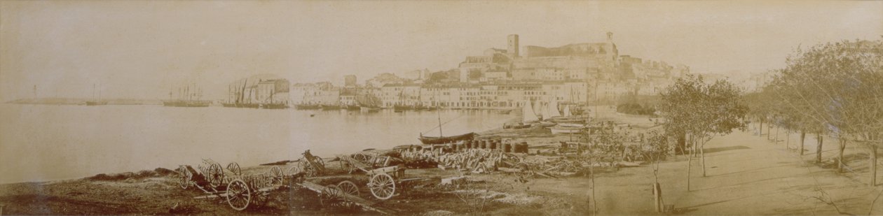 Panorama över Cannes och Le Suquet, 1858 (sepiafoto) av William De Bray
