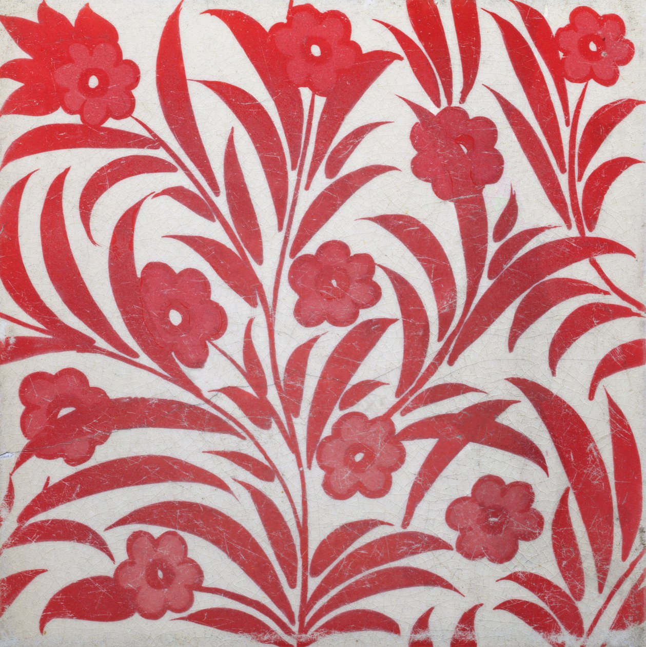 Kakel med blommönster (keramik) av William de Morgan