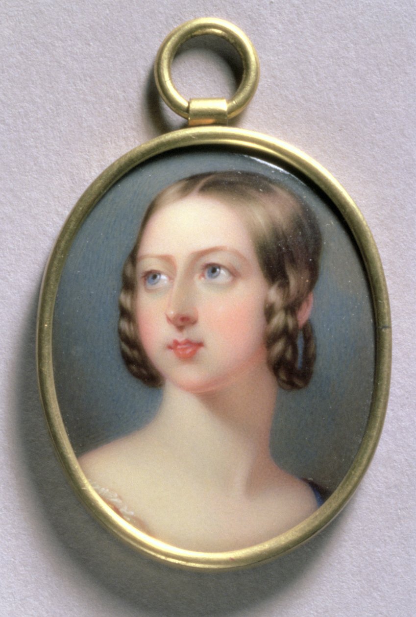 Porträttminiatyr av drottning Victoria, 1839 (wc på emalj på guld) av William Essex