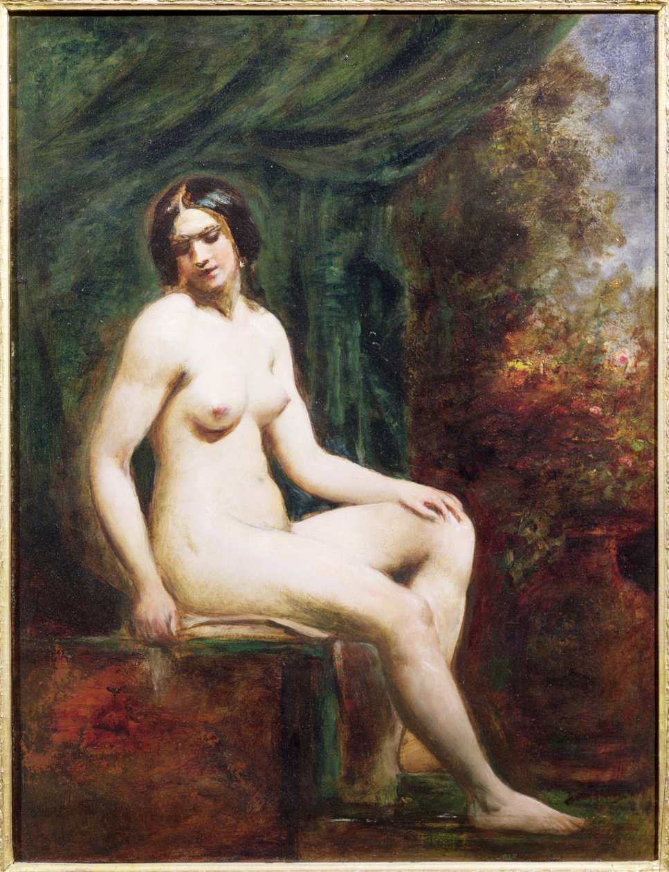 Sittande Kvinna Naken av William Etty
