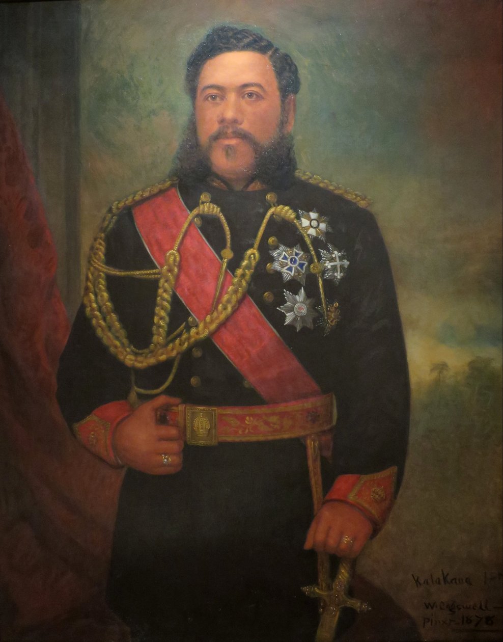 Porträtt av kung Kalakaua av William F. Cogswell
