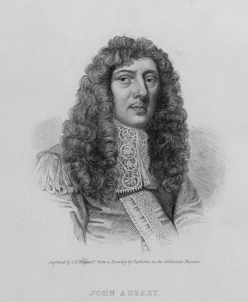 John Aubrey, graverad av Charles Eden Wagstaff av William Faithorne