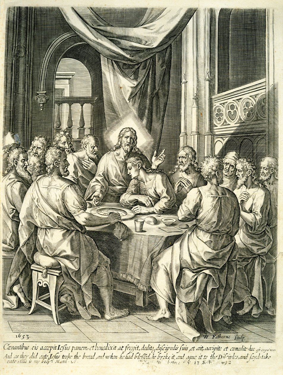 Den sista måltiden, 1653 av William Faithorne