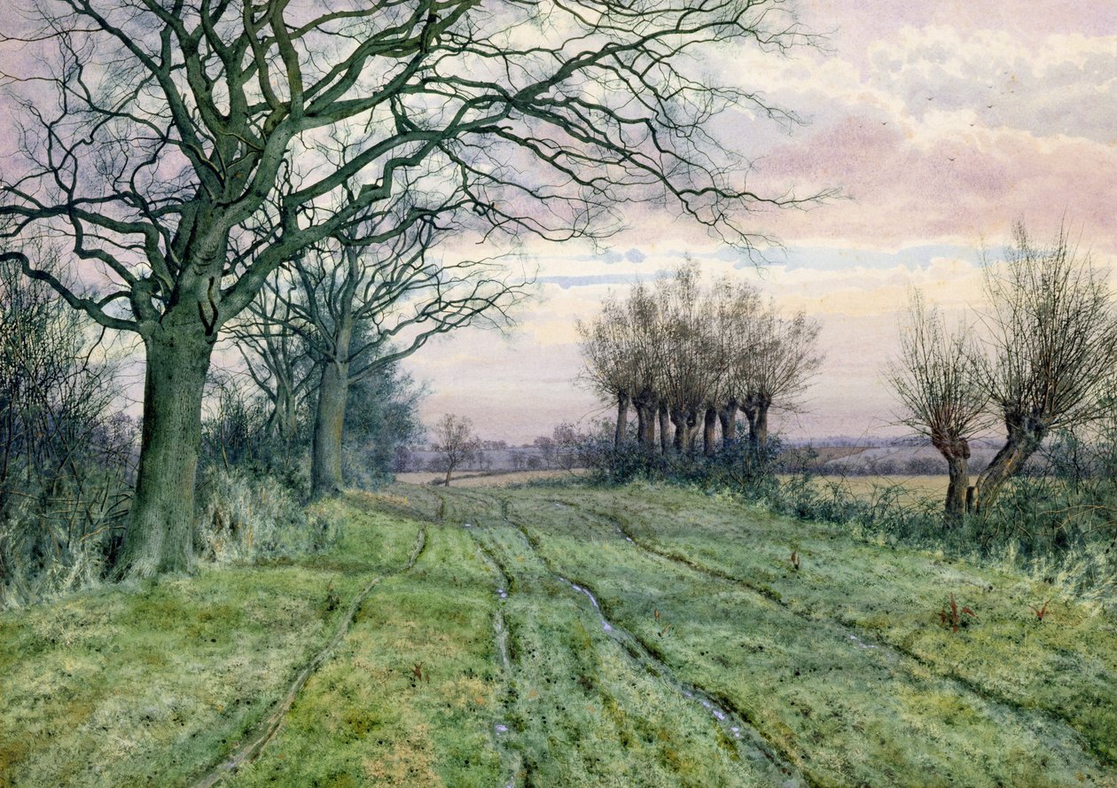A Fenland Lane with Pollarded Willows, 1887 av William Fraser Garden