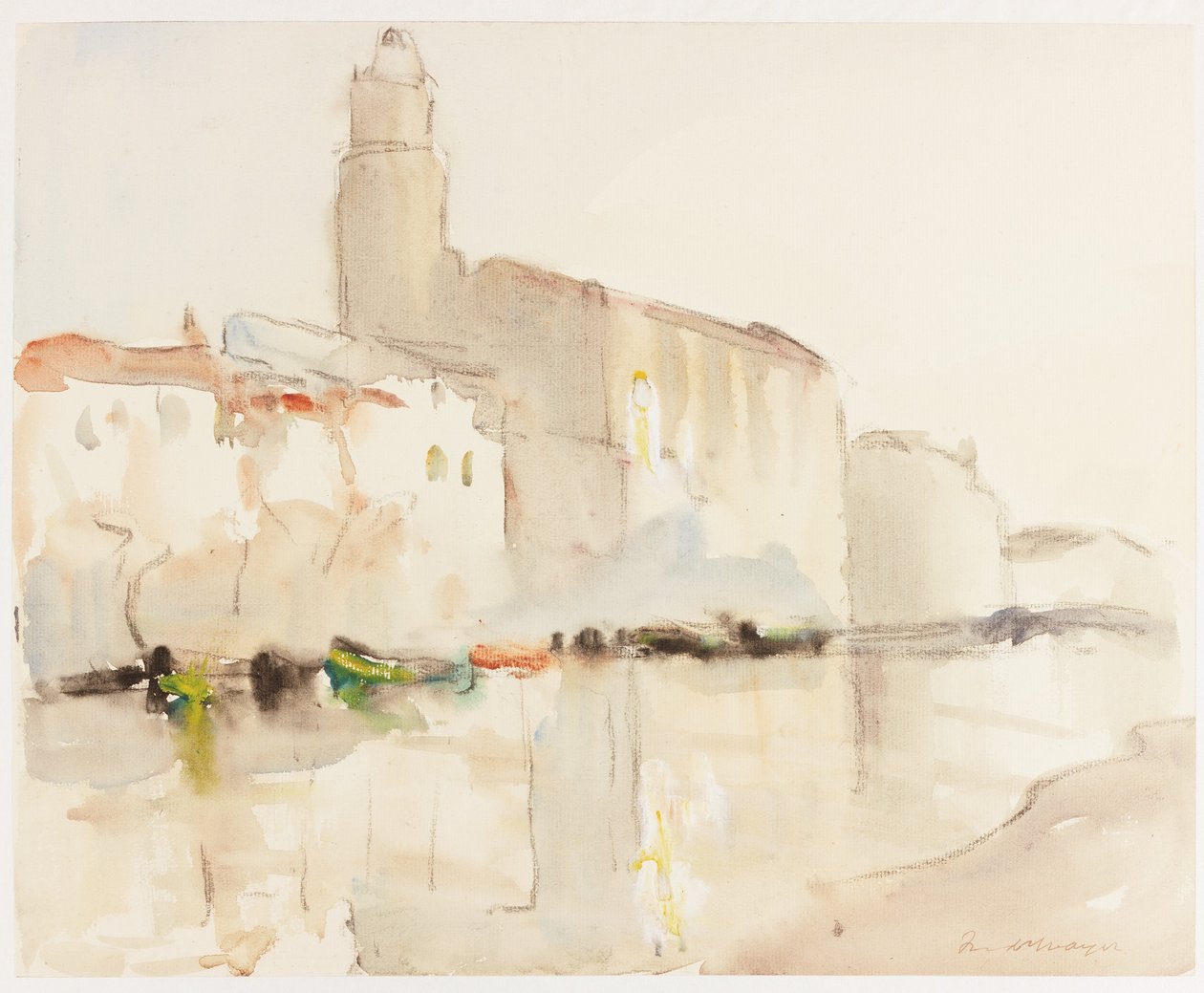 Martigues (bc, kol och wc på papper) av William Frederick Mayor