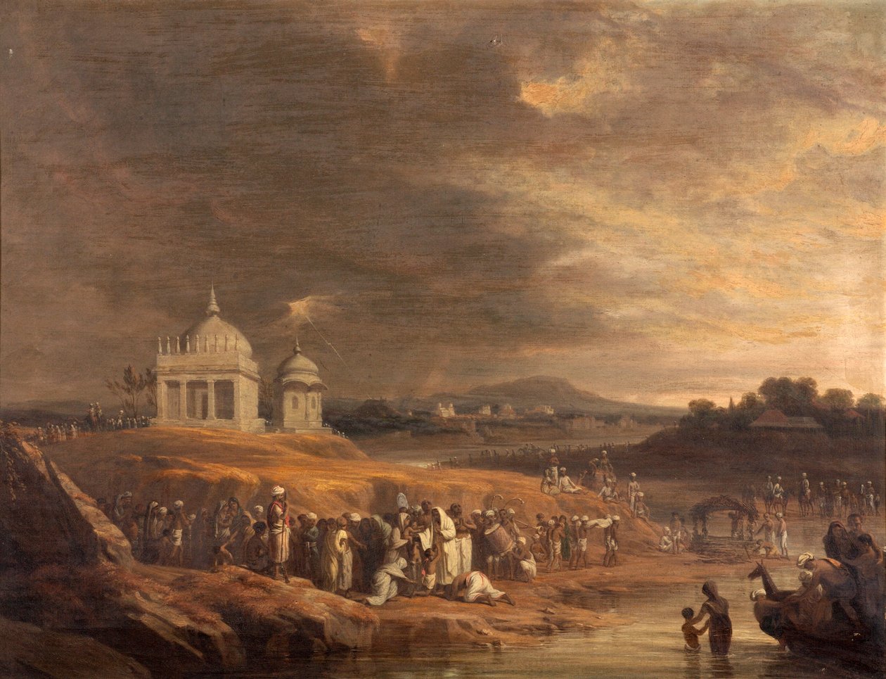 Indiskt landskap med en begravning av William Frederick Witherington