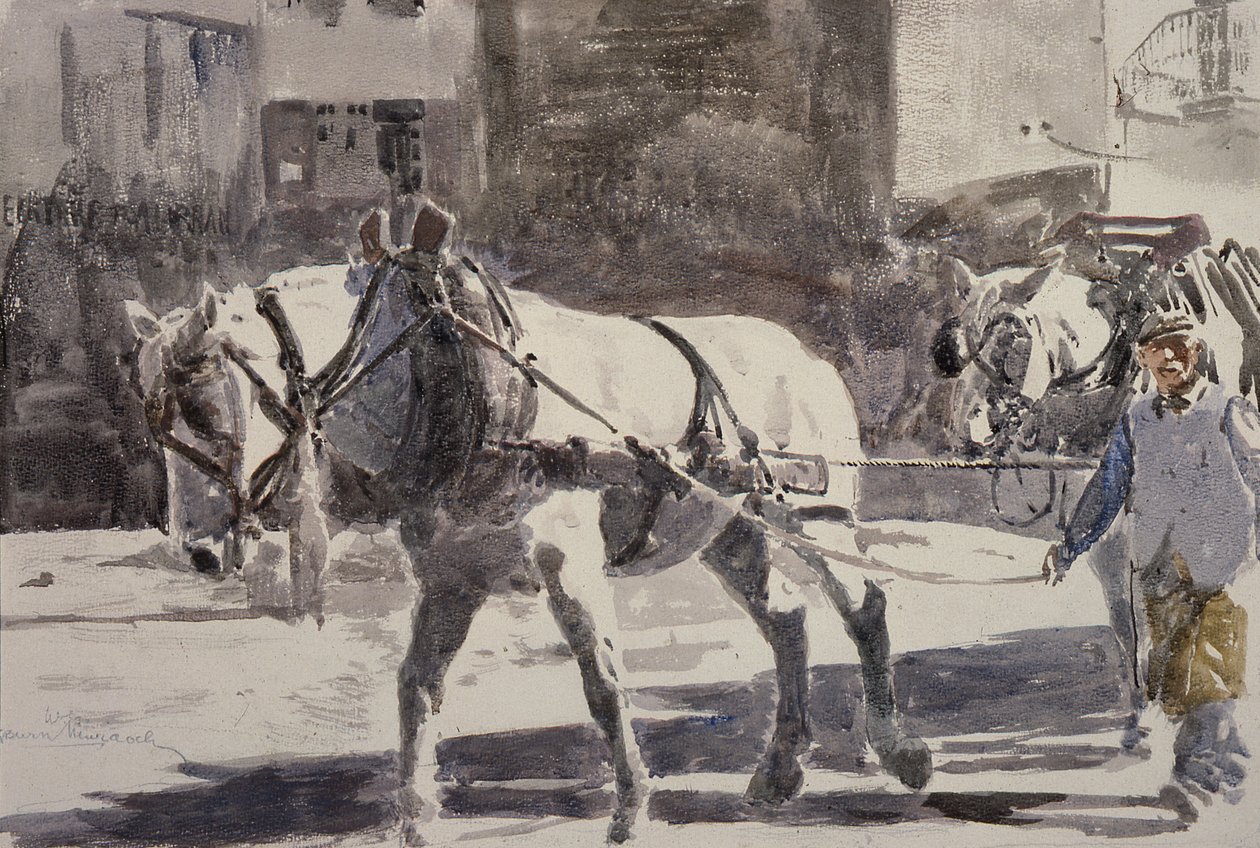 Två Percheron-hästar av William G. Burn Murdoch