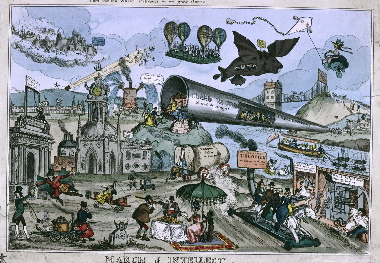 March of Intellect, publicerad av Thomas McLean, 1829 (färgad etsning) av William Heath