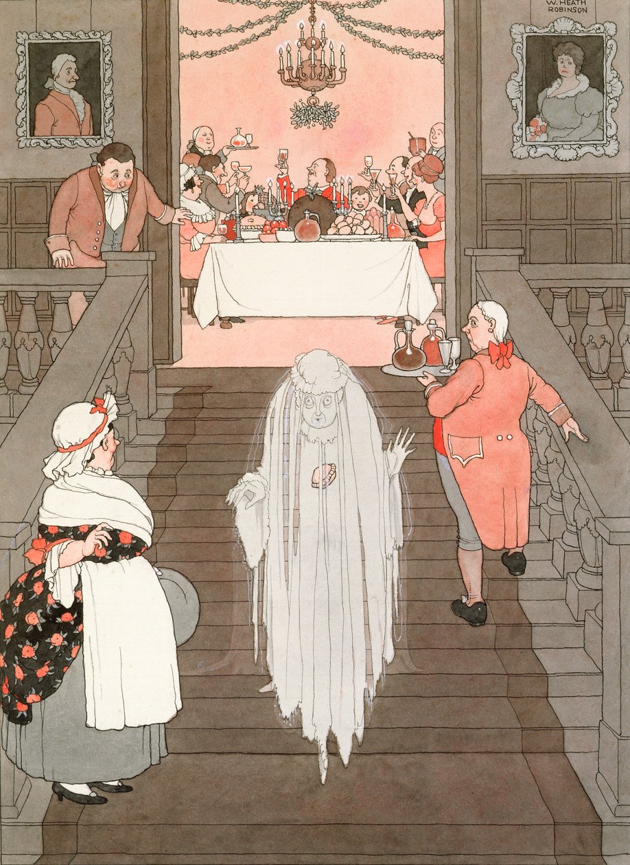 The Ghost and the Mince Pie, 1941 (penna & bläck och wc) av William Heath Robinson