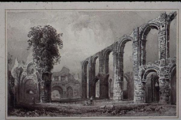 St Botolphs Priory, Colchester, Essex av William Henry Bartlett