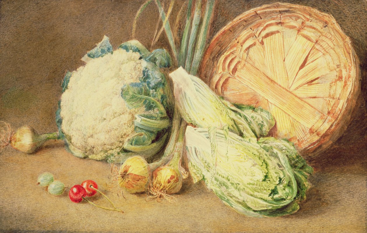 Ett stilleben av grönsaker av William Henry Hunt