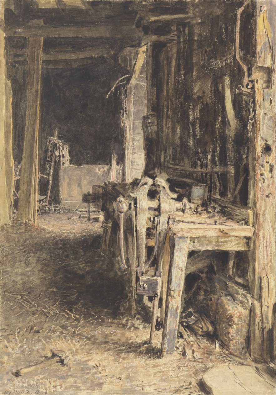 Ladugårdsinredning, 1836 (wc & kroppsfärg) av William Henry Hunt