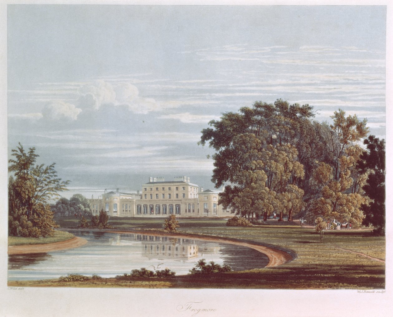 Frogmore, Windsor från Pynes Royal Residences, 1818 (akvatint) av William Henry Pyne