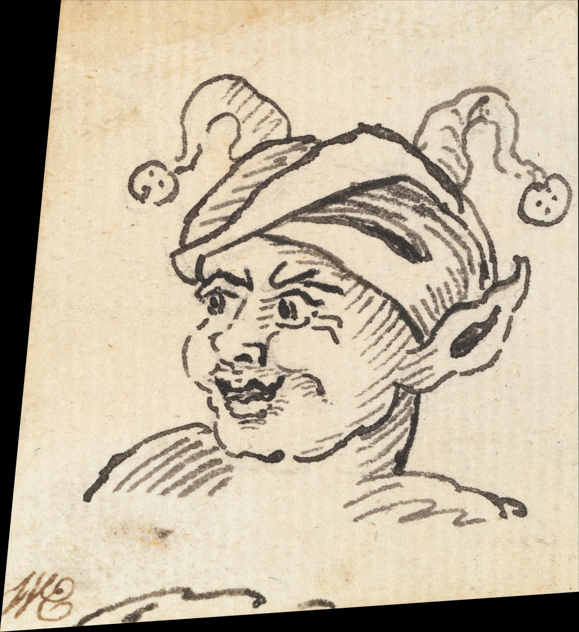 Groteskt manligt huvud av William Hogarth