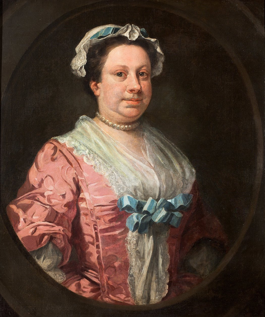 Porträtt av konstnärernas syster, Anne Hogarth (1701-1771) eller, Lady in Rose Taffeta av William Hogarth