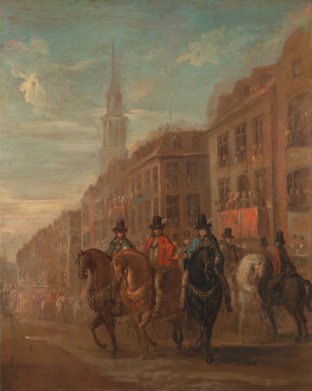 Restaurationsprocession av Charles II vid Cheapside av William Hogarth
