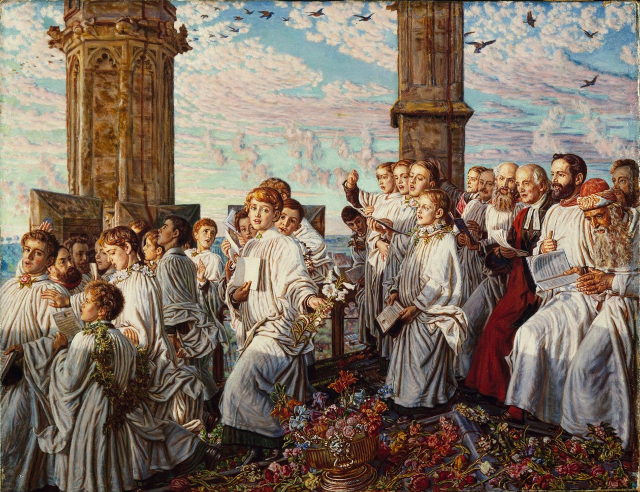 Maj morgon på Magdalen College, Oxford, Ancient Annual Ceremony av William Holman Hunt