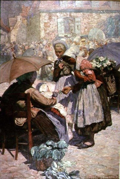 Marknadsdag, Etaples av William Holt Yates Titcomb