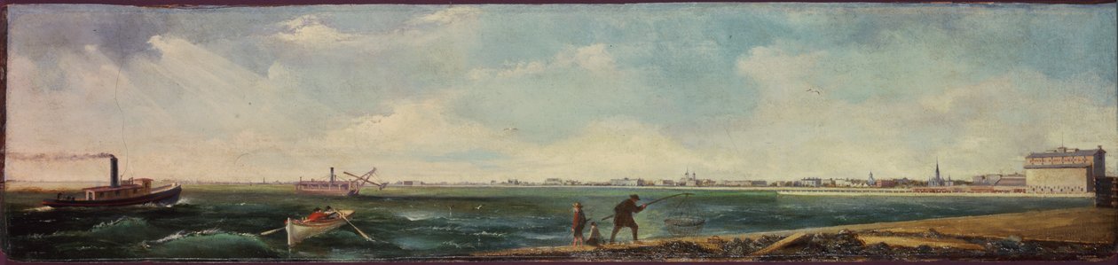 Michigan Avenue från den östra förlängningen av North Pier, Chicago, 1865 av William J. OBrien
