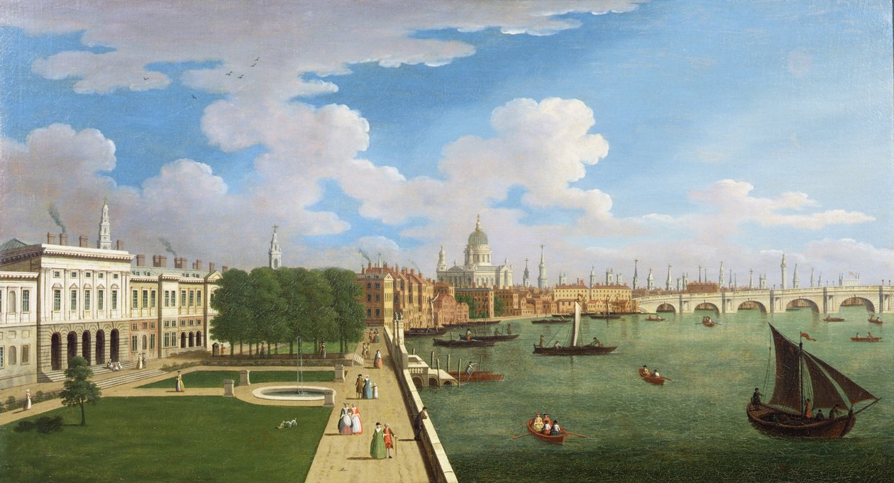 En panoramautsikt över Themsen med St. Paul