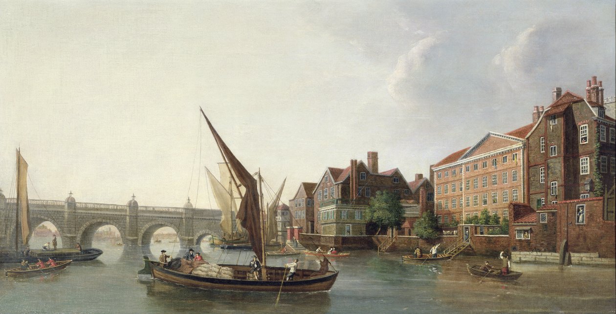 Utsikt över Old Westminster Bridge, London av William James