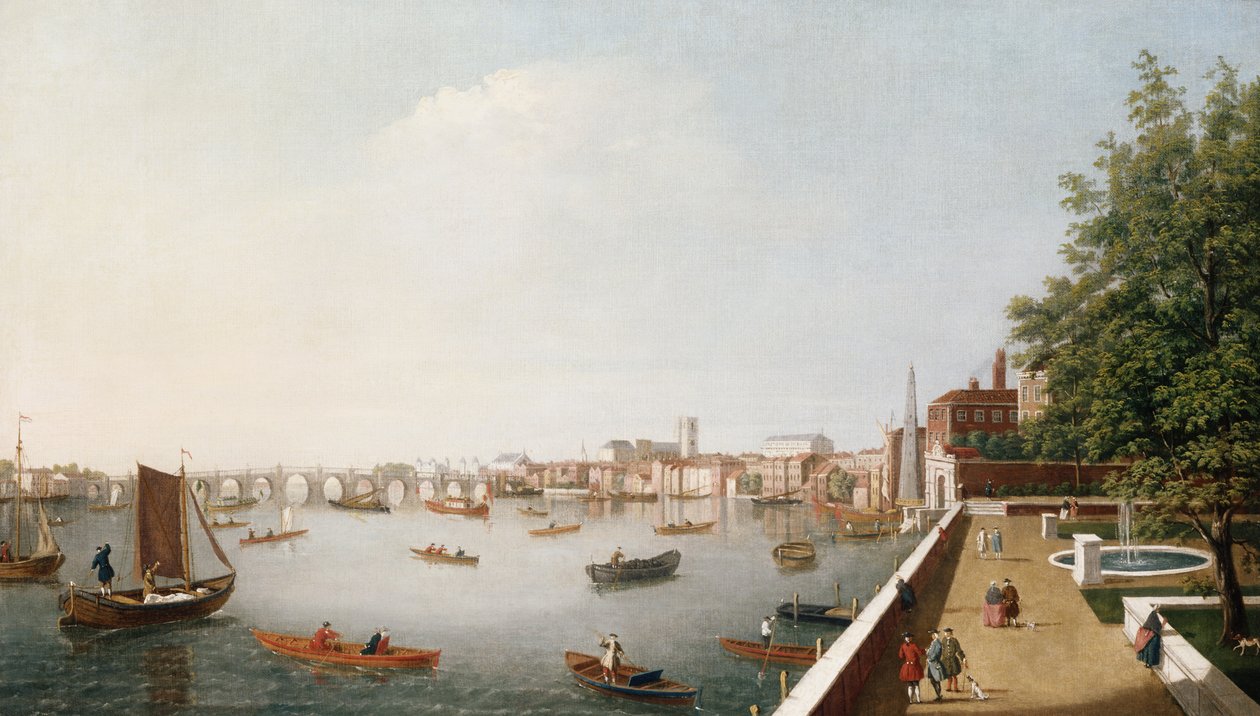 Utsikt över Themsen från Adelphi Terrace av William James