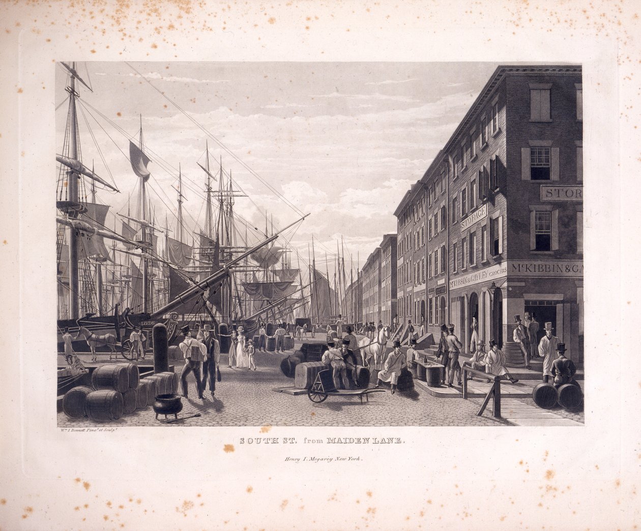 South Street från Maiden Lane, odaterad (akvatint) av William James Bennett