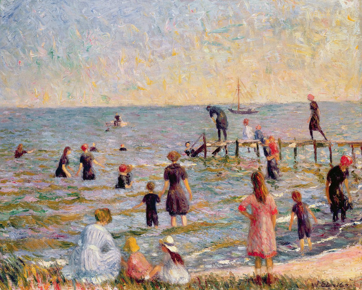 Bad i Bellport, Long Island, 1912 av William James Glackens