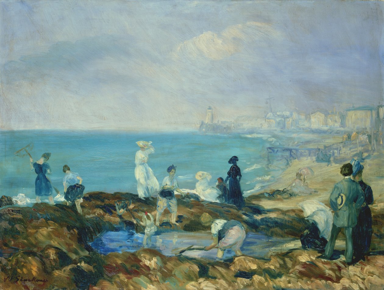 Figurer på stranden vid Dieppe av William James Glackens