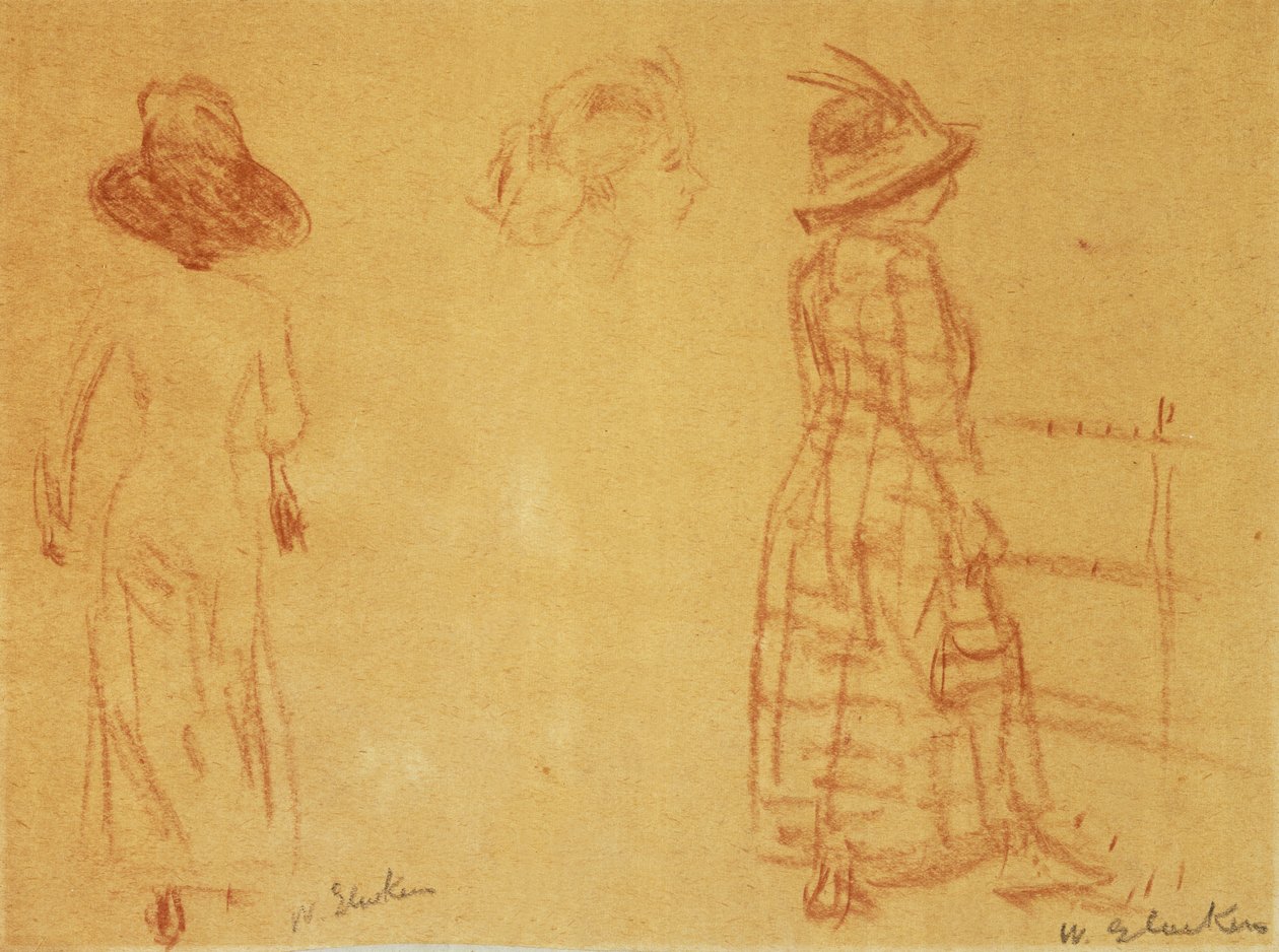 Röd - Två kvinnor och ett huvud av William James Glackens
