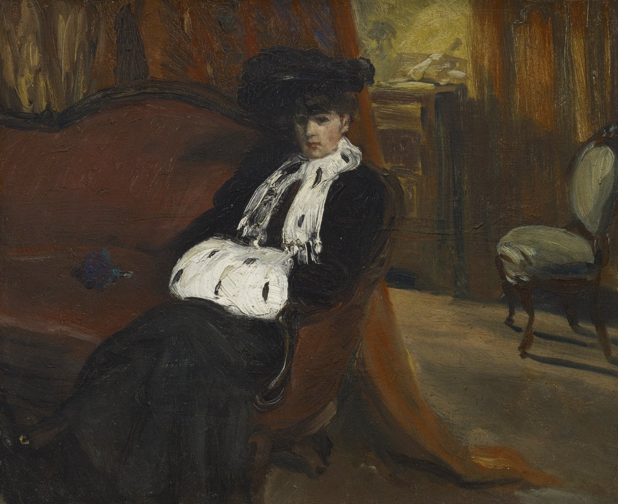 Hermelinmuffen, ca 1903 av William James Glackens