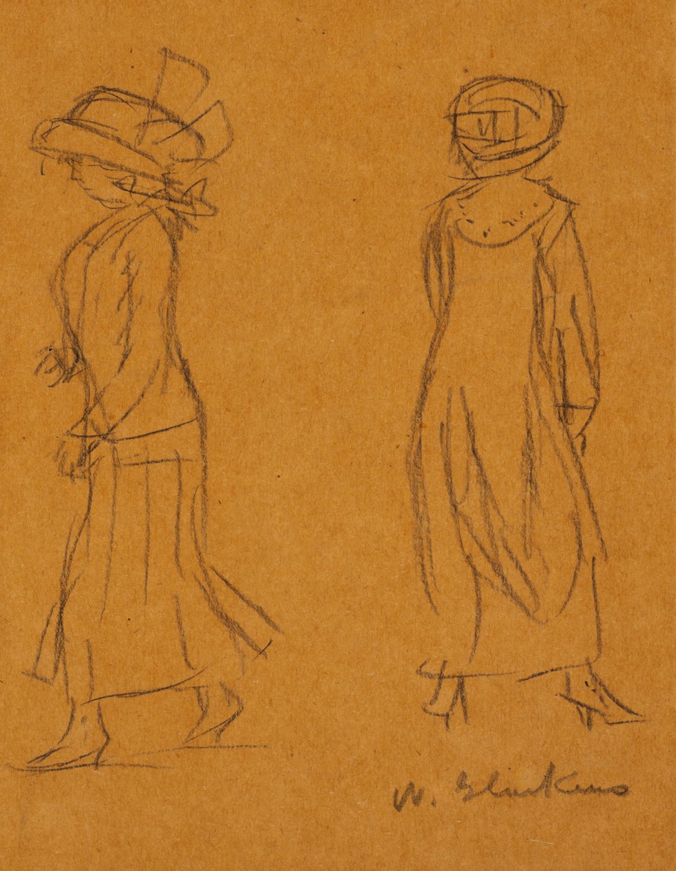 Två kvinnor som går ifrån varandra av William James Glackens