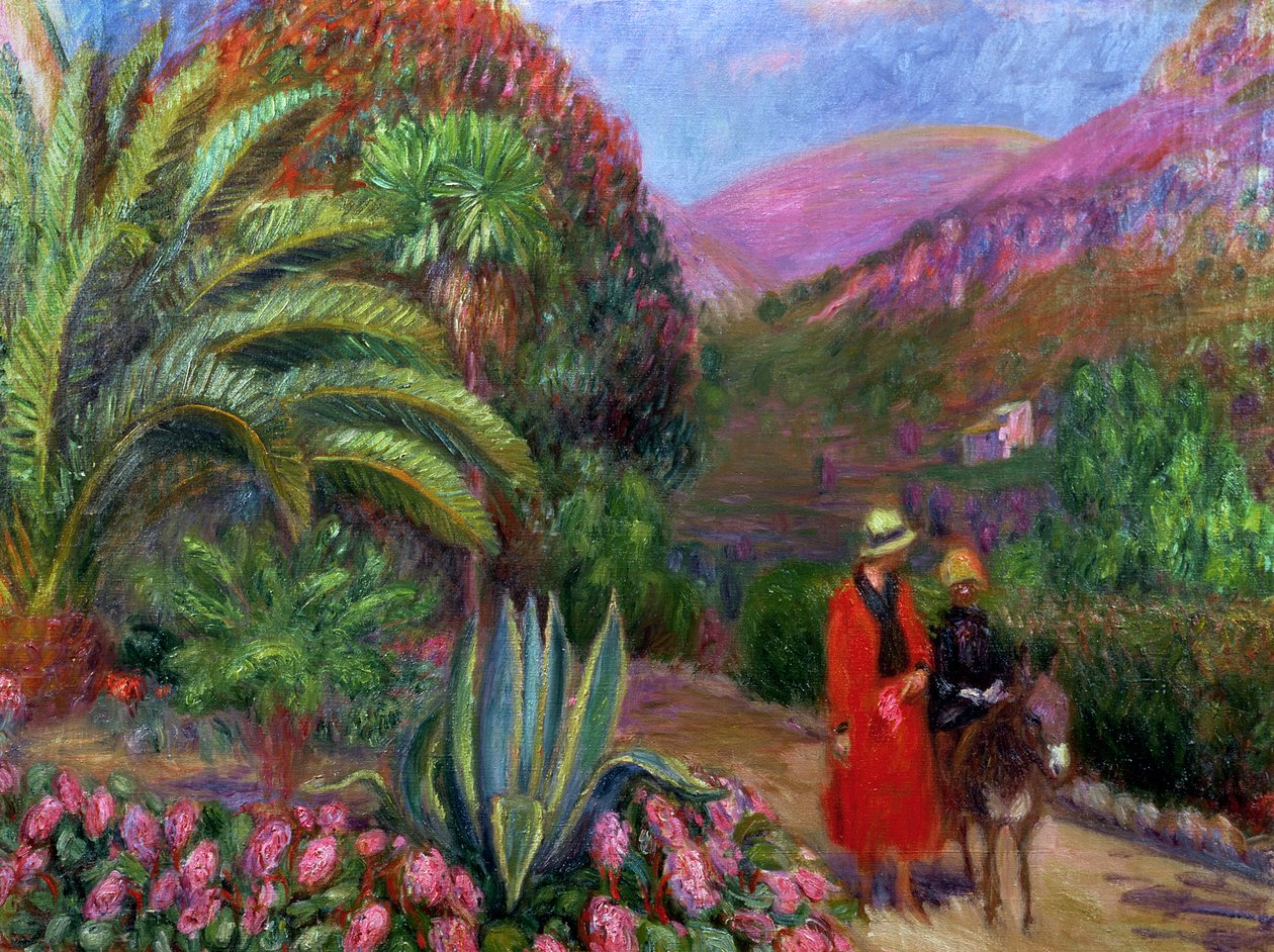 Kvinna med barn på en åsna, ca 1925 av William James Glackens