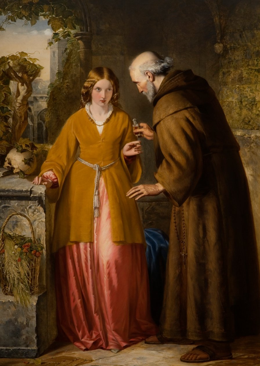 Juliet and the Friar "Ta den här flaskan" av William James Grant