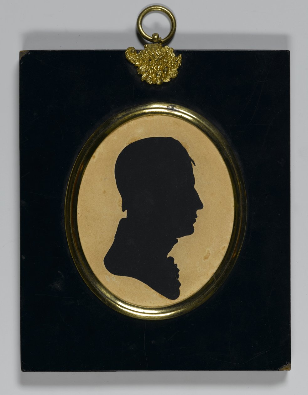 Profil av en man, ca 1835 (papper i papier-maché ram med mässing) av William James Hubard