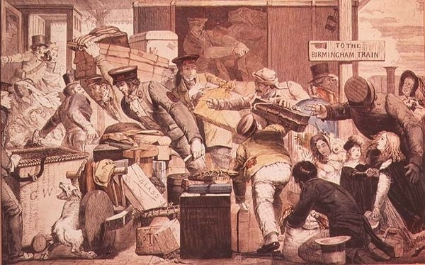 "Break of Gauge i Gloucester, Gloucestershire, 6 juni 1846 av William James Linton