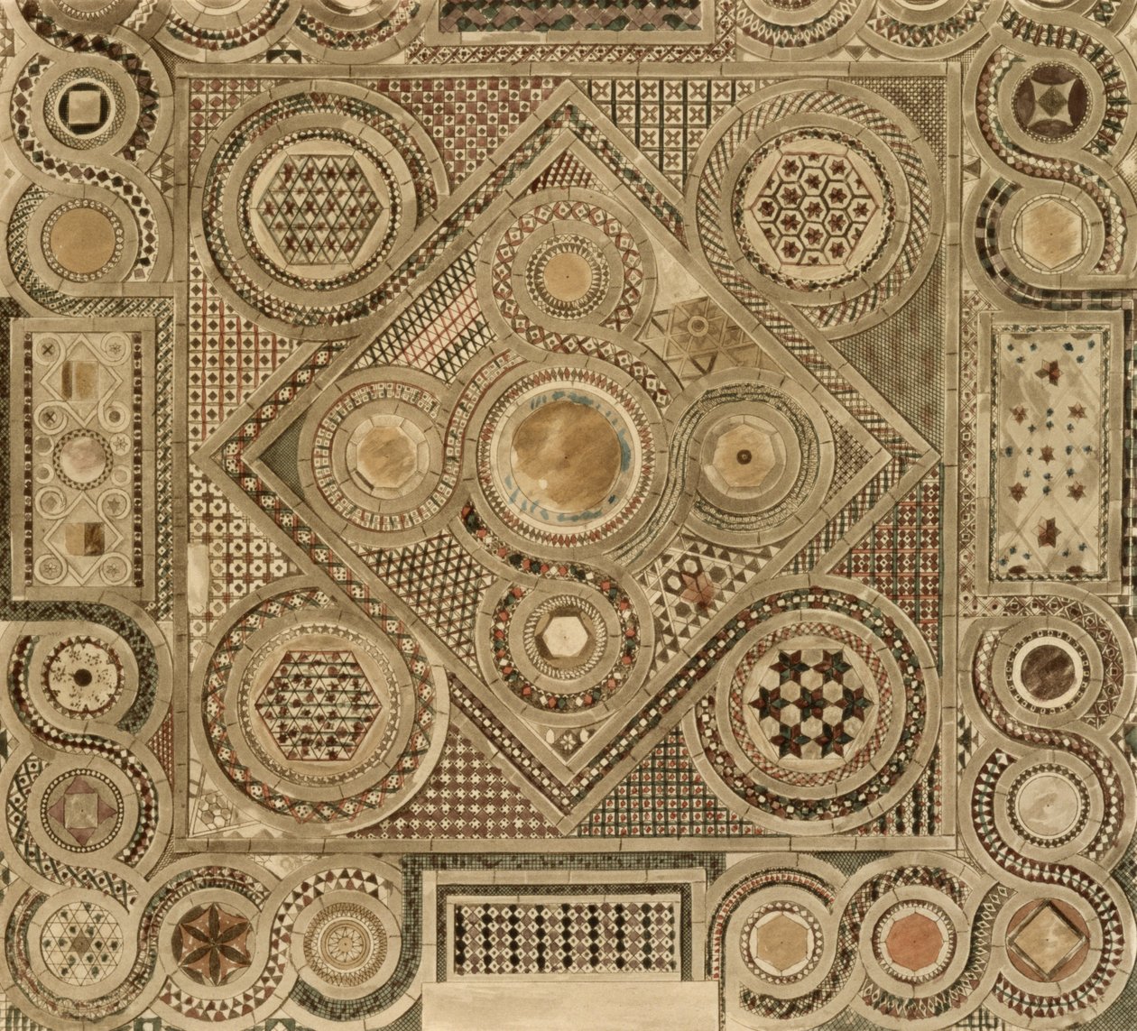 Mosaic Pavement Before the Altar, skylt A från 