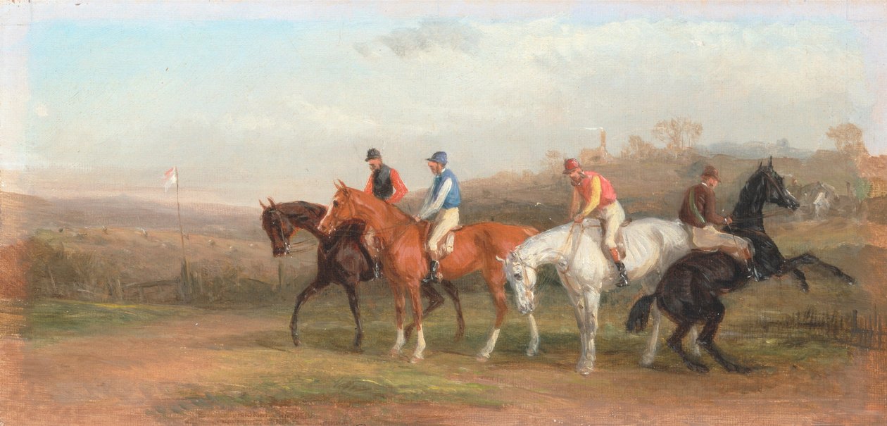 Steeplechasing- At the Start av William Joseph Shayer