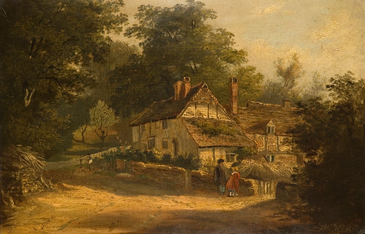 Gamla stugor i Petersfield, 1820 av William Kidd